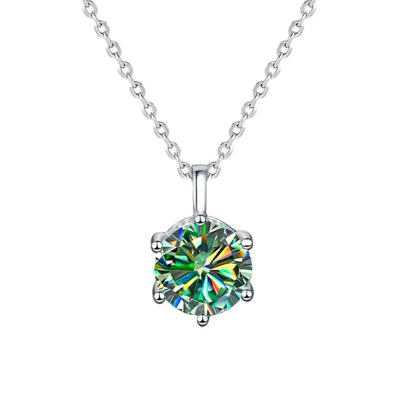 SG 1ct VVS1 D Color Moissanite Necklace 925 Soild Sterling Sliver Chain With Certificate Fine Jewelry For Woman