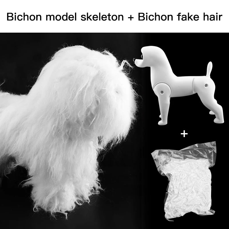 Fenice Pet Simulation Hair Grooming Fake Dog Model Practice Dog Standard Skeleton Model Dog Full Body Fake Hair