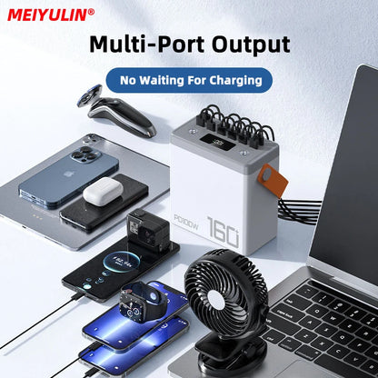 PD100W 160000mAh Power Bank Station Fast Charger Portable Emergency Charging External Battery for iPhone 15 Xiaomi Tablet laptop