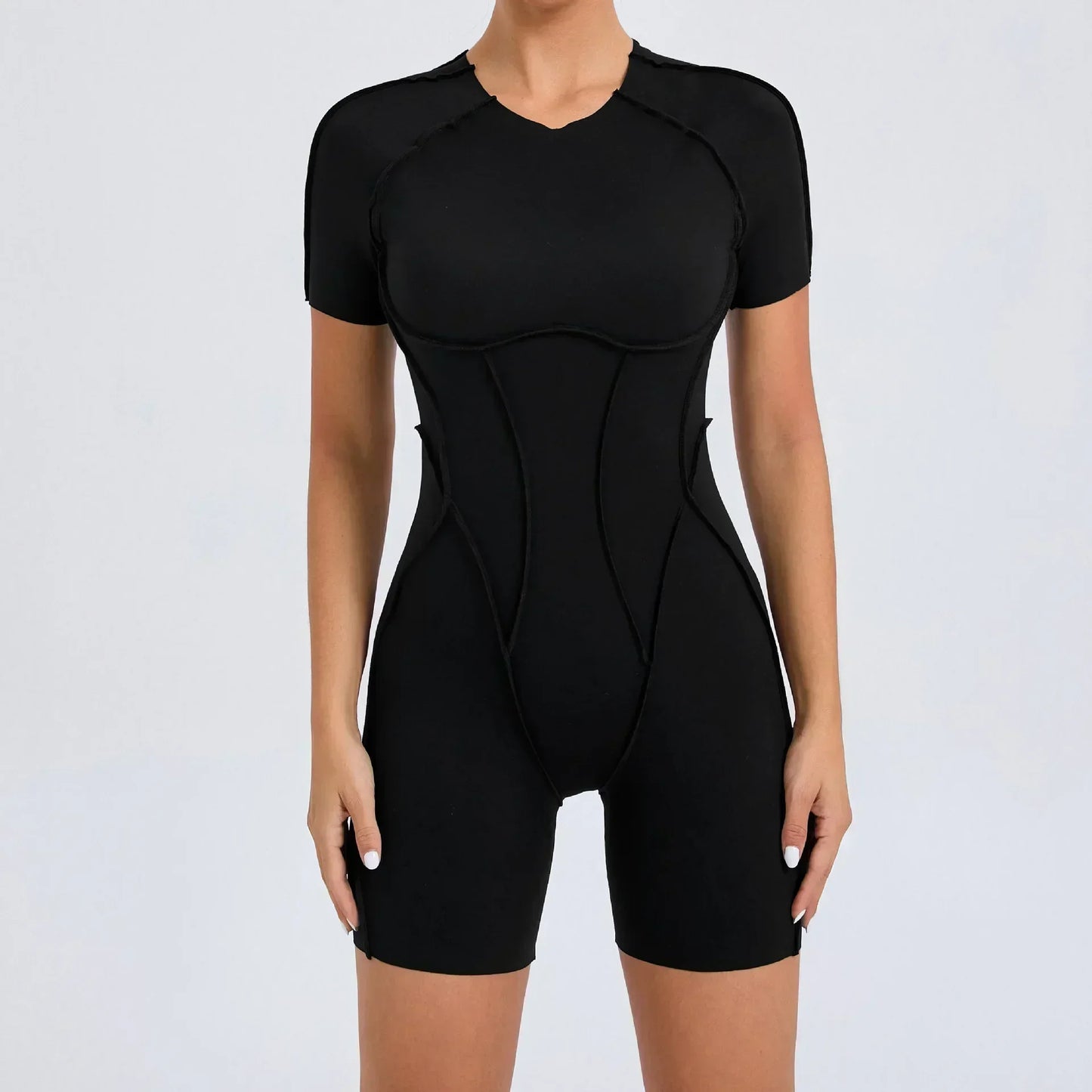 Women's Sports Jumpsuit Kit Yoga Fitness Bodysuit Hip-lifting Open Back Tight High Elasticity Outdoors Gym Workout Sexy Clothes