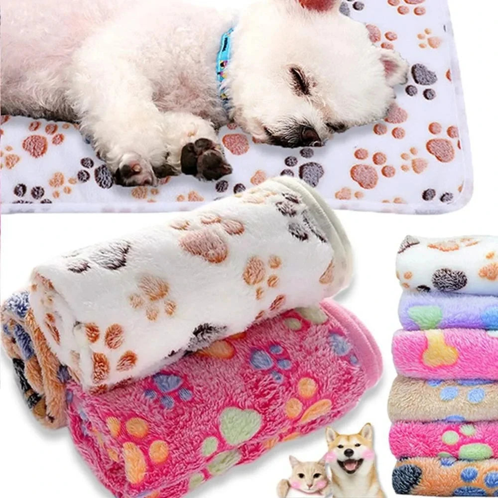 Cute Warm Pet Bed Mat Cover Towel 3 Sizes Handcrafted Cat Dog Fleece Soft Blanket for Small Medium Large Dogs Puppy Pet Supplies