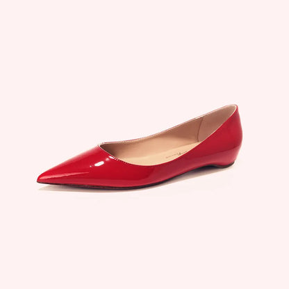 Ladies' inner height increase 3CM flat sole single shoe patent leather solid color versatile casual shallow mouth single shoe