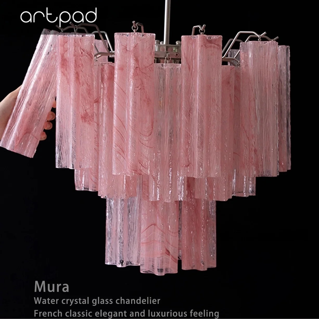 Designer Murano Ceiling Chandeliers Pink Colorful Glass LED Hanging Pendant Lights for Living Dining Room Bar Villa Art Lighting