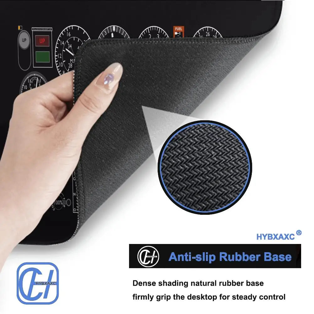 HYBXAXC Airplane Dashboard Mouse Pad Large Rubber Base Anti-slip Accessories Mousepad for Office & Gamer Keyboard Mats Decor Mat
