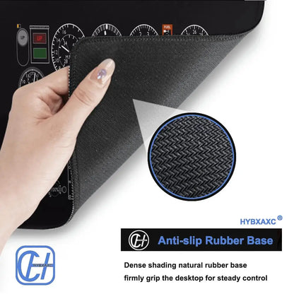 HYBXAXC Airplane Dashboard Mouse Pad Large Rubber Base Anti-slip Accessories Mousepad for Office & Gamer Keyboard Mats Decor Mat