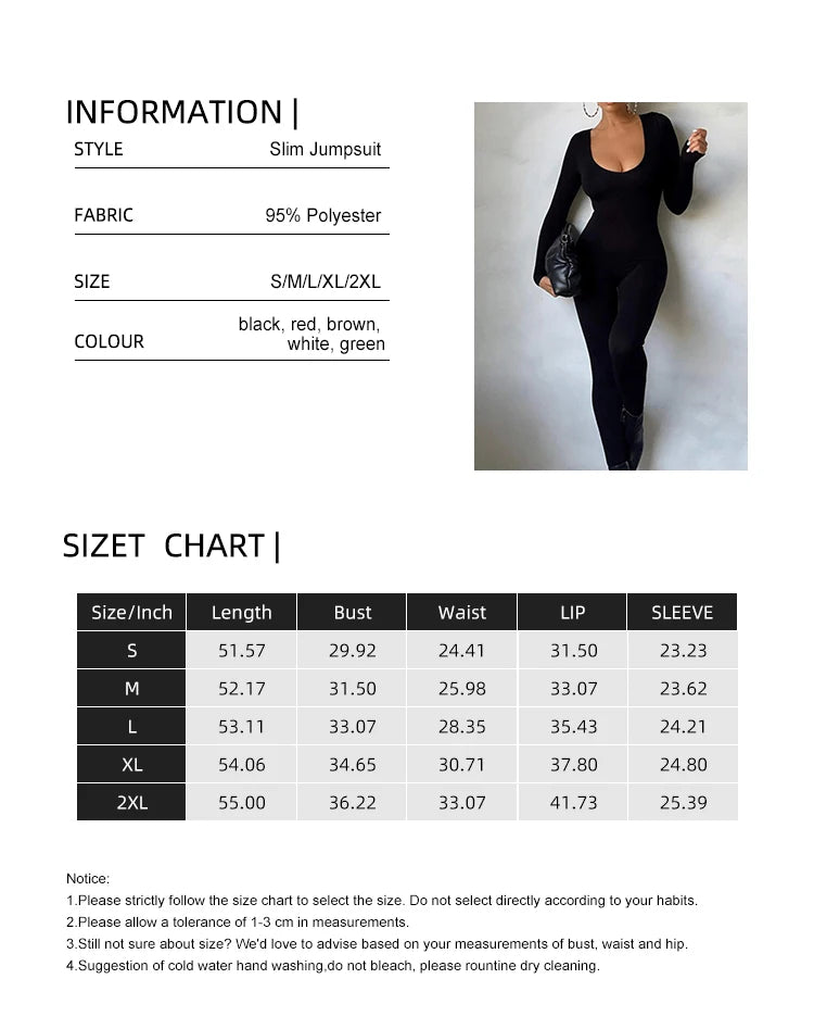 Spring and Summer New Women's Jumpsuit Long Sleeve Solid Color Skinny Jumpsuit Fashion Sports Fitness Jumpsuit Pullover