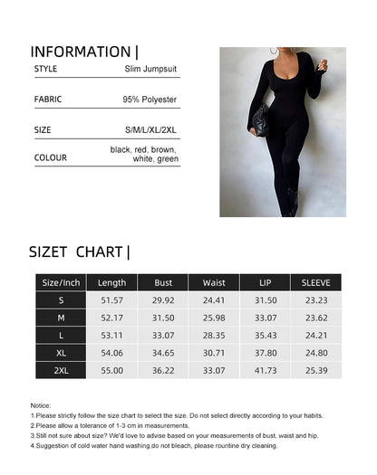 Spring and Summer New Women's Jumpsuit Long Sleeve Solid Color Skinny Jumpsuit Fashion Sports Fitness Jumpsuit Pullover