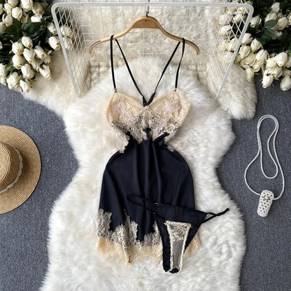 Cute Sweet Trend Cartoon Printed Jumpsuit Half High Collar Sleeveless Slim Fit Lingerie Bodycon Bodysuit Rompers Pajama Catsuits
