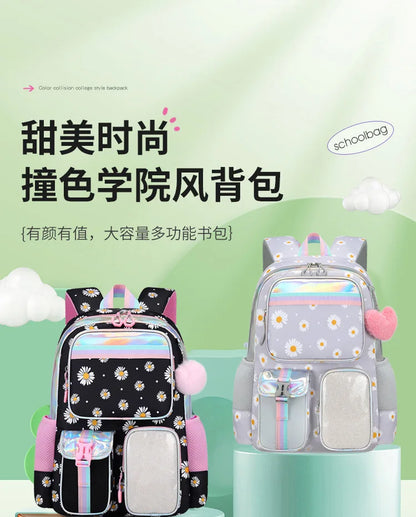 Cute Student Backpack 3pcs/set Primary Schoolbag Rabbits and Quicksand Kawaii Student Backpack Teenage Girls Handbag Rucksack