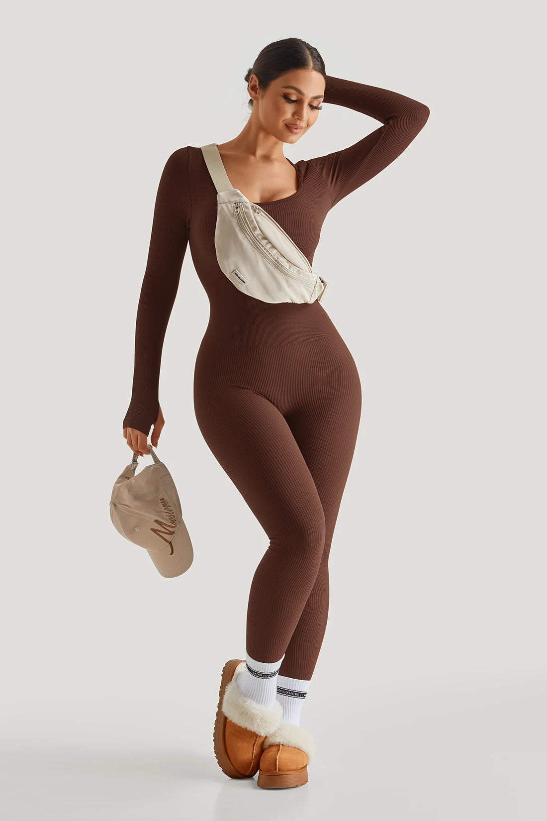Women Autumn Winter Long Sleeve Jumpsuits Bodycon Slim Fit Streetwear Overall One Piece Bodysuits Outfit Yoga Jumpsuit Women