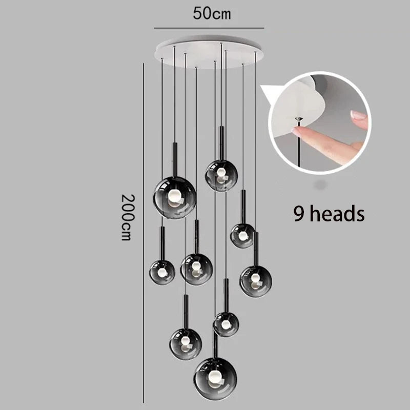 Modern home decor led lights pendant light lamps forstaircase Chandeliers for living room hanging light indoor lighting