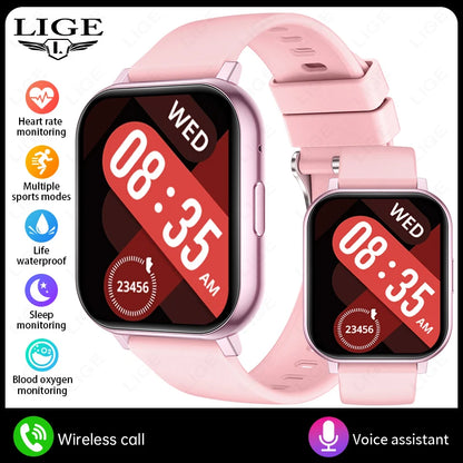 LIGE 2026 New Smart Watch Women Men Bluetooth Talking Blood Oxygen Heart Rate Monitoring Smart Watch For Women Men Holiday Gift