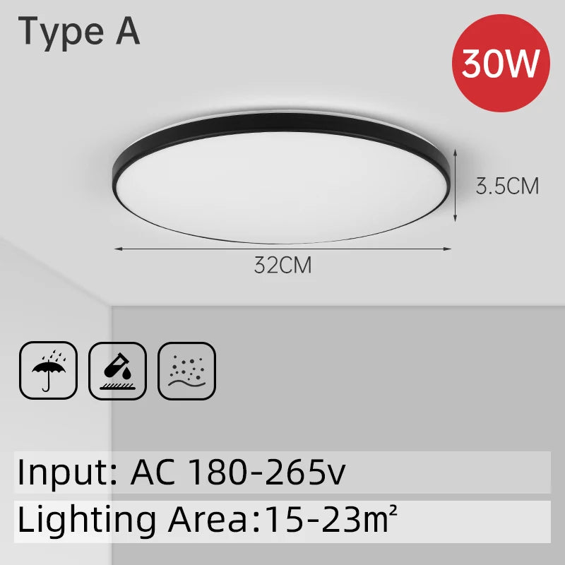 LED Ceiling Lamp 15W~50W Kitchen Light Fixture Bedroom Corridor Lustre Plat Led Lights Living Room Decor 220V Ceiling Chandelier