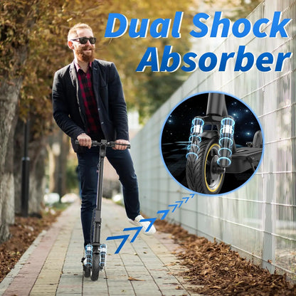 Electric Scooter, 500W Powerful Motor & 22MPH Top Speed, 28 Miles Range, Folding E Scooter with Dual Braking for Teens and Adults