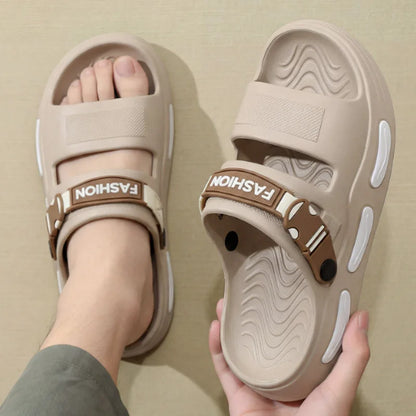Summer Men's Slippers Thick-Soled Non-Slip Breathable Open toed Sandals Casual Beach Slippers For Men Outdoor Indoor Home Shoes
