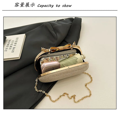 Luxury Sequined Hand-held Dinner Bag, Elegant Style Bag, High-end Chain Single-shoulder Crossbody Bag, Handbag for Wedding Party