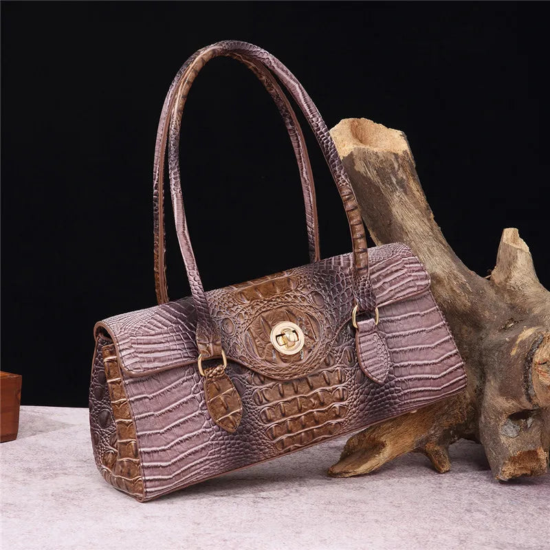 XMESSUN New Crocodile Pattern Handbag Bags for Women 2026 Fashion Designer Luxury Vintage Lady PU Leather Shoulder Crossbody Bag