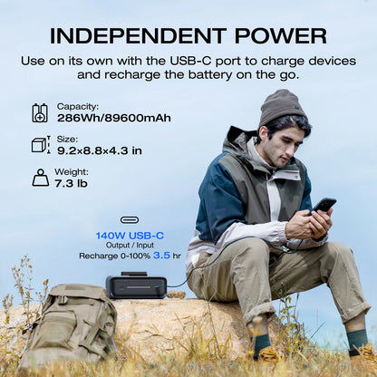 ECOFLOW River 3 Max 560 Portable Power Station, Extra Battery EB300 and River 3 Plus 270, 268Wh-554Wh Expansion LiFePO4 Battery with 10-Year Lifespan, Built-in 140W USB-C Port for Charging/Discharging, Use Independently