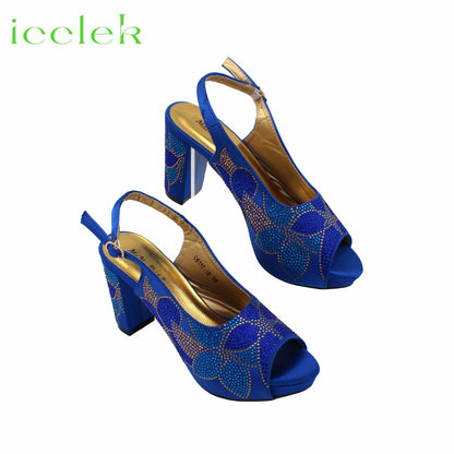 Baby Pink Flower Pattern Mature Pumps African Design Women Matching Shoes and Bag with Platform High Quality Sandals for Wedding