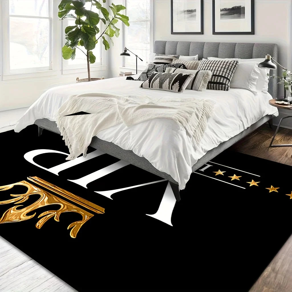 VIP Royal Crown Floor Mat - Non-Slip Rug with Elegant Design for Living Room Office Lounge, Premium Home & Commercial Decor