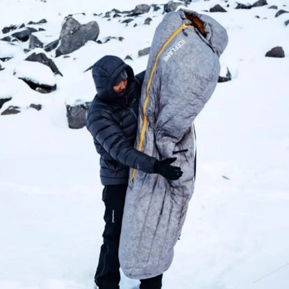 ICE FLAME Camping Mummy Gray Down Sleeping Bag Outdoor Ultralight 10D Unisex Sleeping Bag Traveling Hiking Mountain Climbing