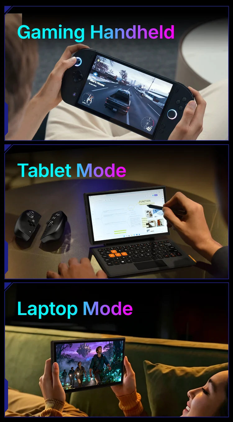 ONEXPLAYER X2 Mini 3-in-1 Handheld Game Console Intel Arc G3 Extreme 8.8'' AMOLED 144Hz Windows Portable Gaming PC Tablet Laptop