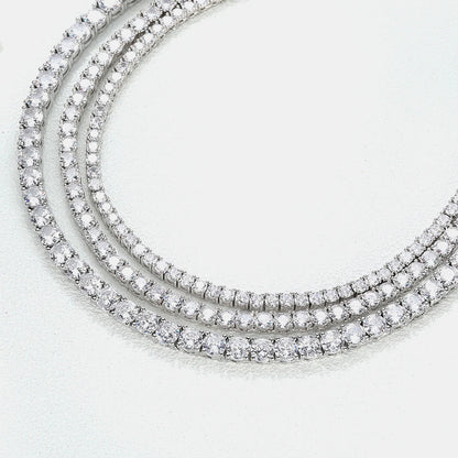 SEMNI 3mm 4mm 5mm Moissanite Diamond Tennis Necklace for Women Men 925 Sterling Silver Luxury Fine Jewelry Sparkling Diamond