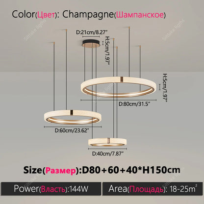 Modern design creative round simple chandelier ring Lights suitable for living room bedroom restaurant home round Pendant Lights