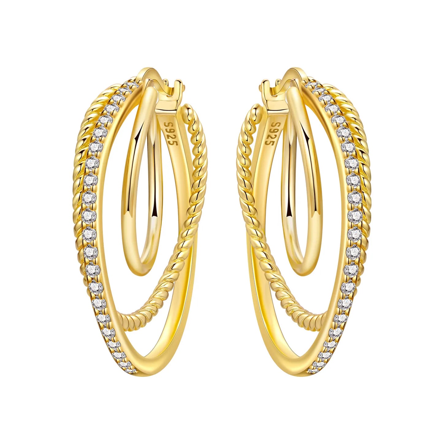 Original 925 Sterling Silver Heart Vintage Luxury Earrings Fashion 18K Gold Hoop Earrings for Women Piercing Jewelry Aretes 2026