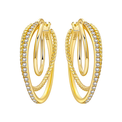 Original 925 Sterling Silver Heart Vintage Luxury Earrings Fashion 18K Gold Hoop Earrings for Women Piercing Jewelry Aretes 2026