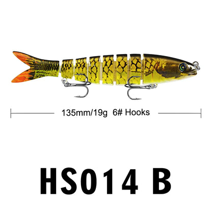 Fishing gear store multi-section fish Luya bait 13.5CM/19g hard bait, bionic bait fishing gear directly from the manufacturer