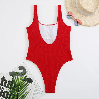2026 Sexy Women One Piece Swimsuit Swimwear Female Solid Push Up Thong Bather Bathing Suit Monokini Brazilian Swimming Suits