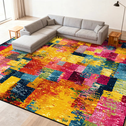 Multicolour Abstract Carpet Living Room Sofa Area Easy Clean Rugs Non-slip Bedroom Decoration Cloakroom Floor Mat Customizable