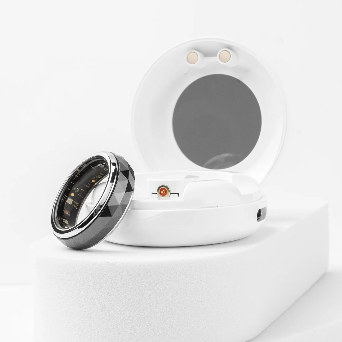 COLMI R11 Ceramic Smart Ring for Men, Fidget Spinner Anxiety Relieve Ring with Charging Case, Health Monitor, 5ATM Waterproof