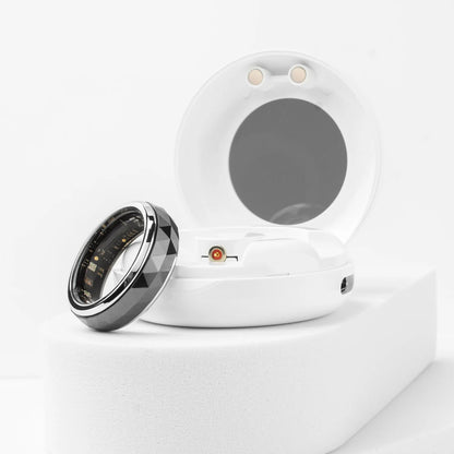 COLMI R11 Ceramic Smart Ring for Men, Fidget Spinner Anxiety Relieve Ring with Charging Case, Health Monitor, 5ATM Waterproof