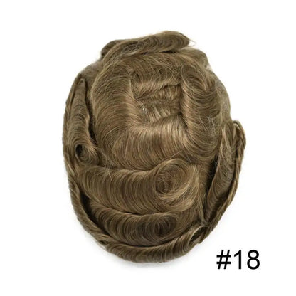 Full Lace Hair System Men Wig With Realistic Hairline Toupee For Men Breathable Male Hair Prosthesis 100% Human Hair Wig For Man
