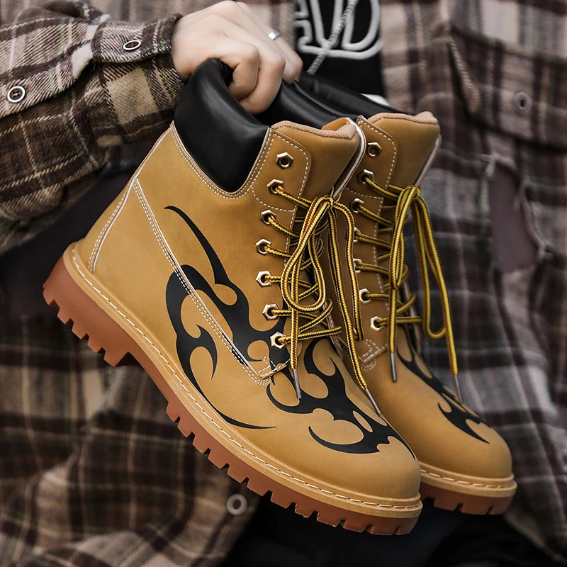 Brand Men Boots British style Unisex Ankle Boots Fashion Luxury Men's Motorcycle Boot High Quality Leather Shoes New botas mujer