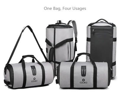 OZUKO Garment Bag Multifunction Men Suit Storage Large Capacity Luggage Handbag Male Waterproof Travel Duffel Bag Shoes Pocket