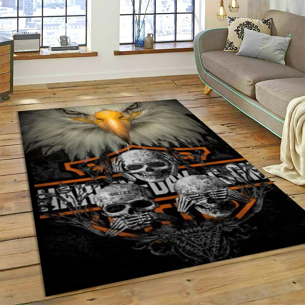 27 Style Harley-y Motorcycle Logo Rug Carpet for Living Room Bedroom Home Decor,floor Mat Non-slip for Sofa Doormat Gift kids