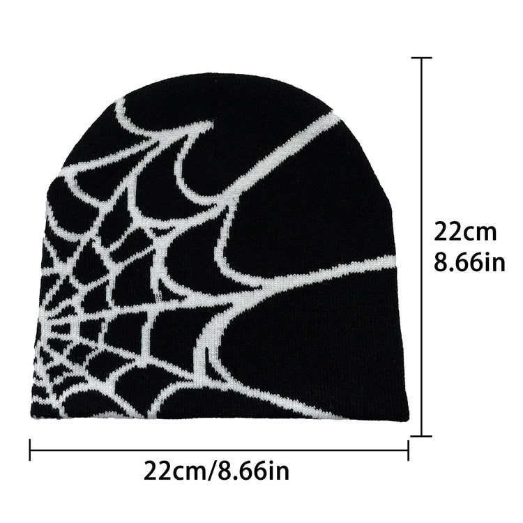 Four Seasons Men's And Women's Universal Y2K Knit Hat Spider Web Riding Outdoor Sports Fashion Hat