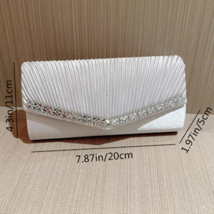 Women Evening Clutch Bags Elegant Luxury Female Silver/Black/White Clutch Wedding Purse Party Handbag Ladies Chain Shoulder Bags
