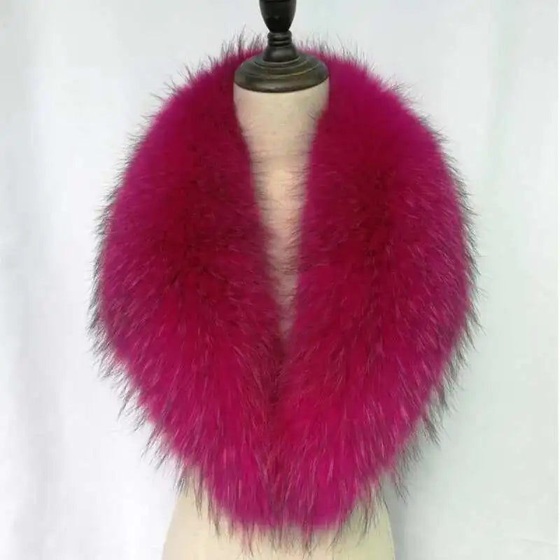 Raccoon Fur Collar Female Winter Fur Collar Coat Jacket Shawl Women Furry Fur Collar Scarves Neck Warmer Natural Fur Scarves