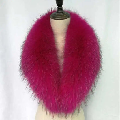 Raccoon Fur Collar Female Winter Fur Collar Coat Jacket Shawl Women Furry Fur Collar Scarves Neck Warmer Natural Fur Scarves