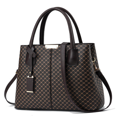 High-grade light luxury vintage printed women's handbag, temperament fashion texture, foreign style all shoulder crossbody bag