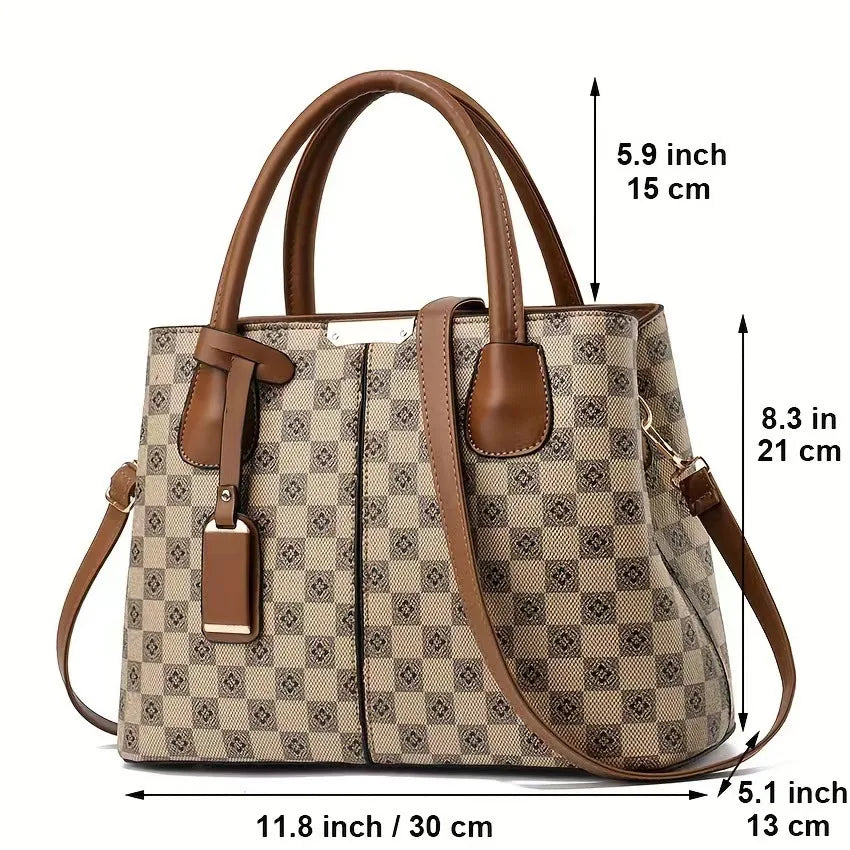 High-grade light luxury vintage printed women's handbag, temperament fashion texture, foreign style all shoulder crossbody bag