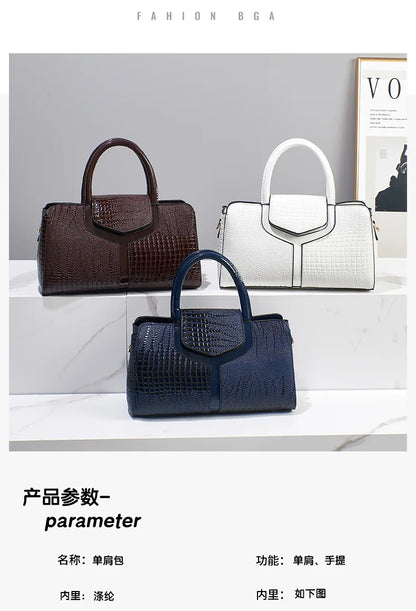 2025 Fashion New Crocodile Pattern Handbag Women'S Large Capacity Shoulder Bag Classic Retro Crossbody Bag Commuter Tote Bag