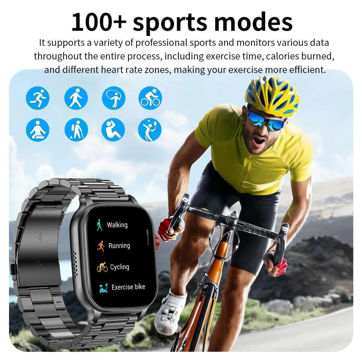 LIGE 2026 New Built-in 1400mAh Super Large Battery Women Men Smart Watch Outdoor 2.01" Screen IP68 Waterproof BT Call Smartwatch