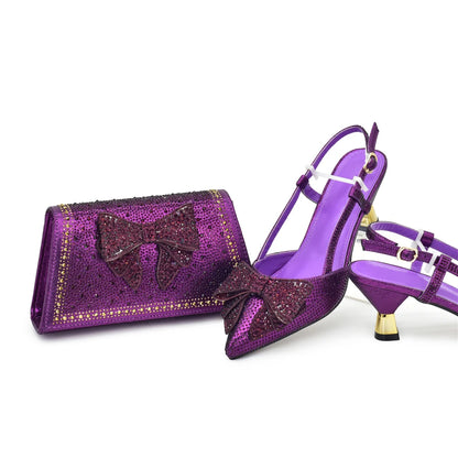 New Arrival Matching Shoes and Bag for Women for Weddings Shoe and Bag Set for Nigeria Party Italy Luxury Designer Shoes Women