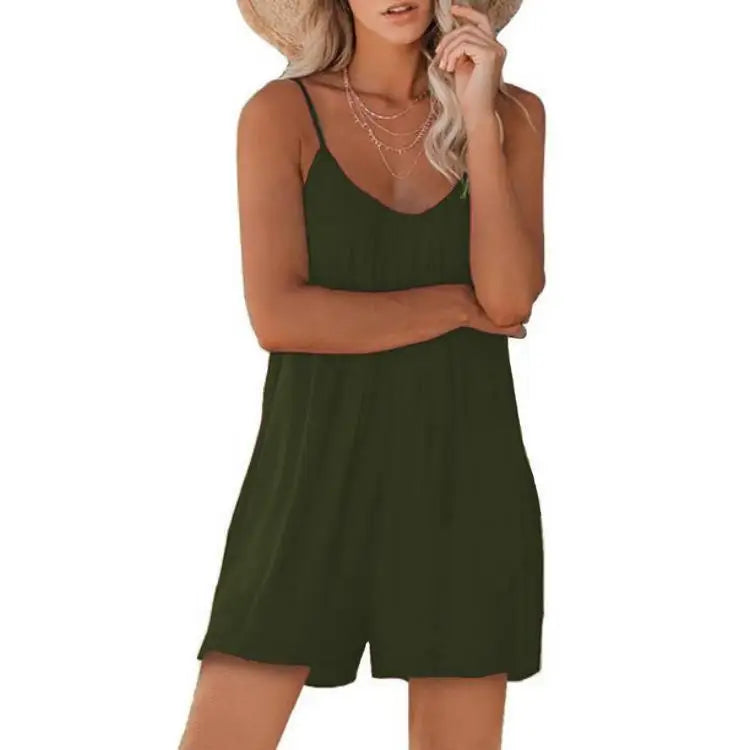 Playsuits Women Jumpsuits 2026 New Summer Linen Single Shorts Tights, Jumpsuits Beach Vacation Rompers Women's Clothing