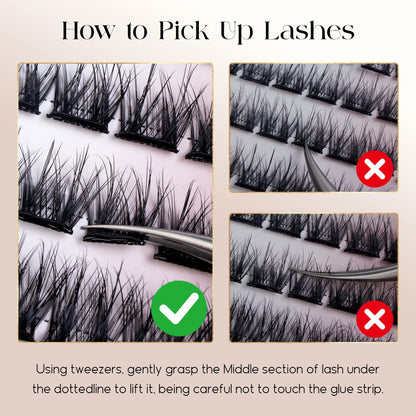 Befer Self-Adhesive Lash Clusters No-Glue Manga Eyelashes 120 Pcs Clusters Lashes Natural Makeup Fluffy False Eyelashes Supplier